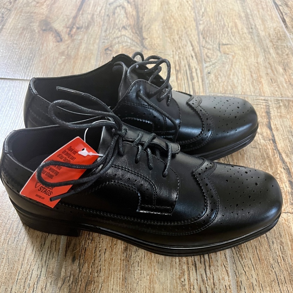NWT boys black dress shoes size 3